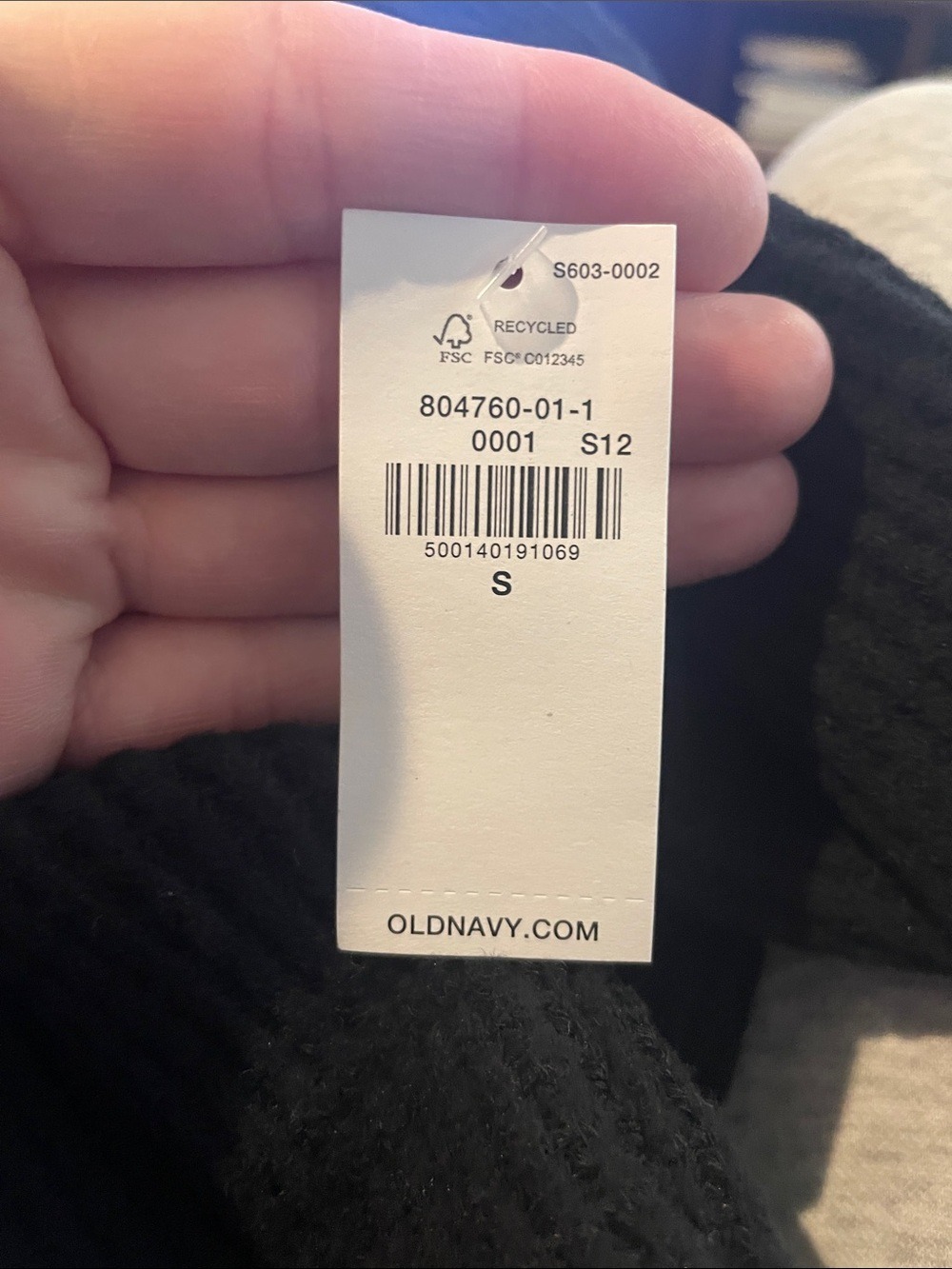 Old Navy Black Waffle Knit Henley Crew Sweater - Picture 6 of 6